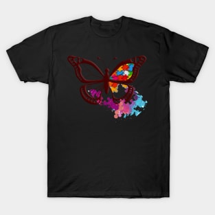 Butterfly Puzzle Colorful Costume Gift T-Shirt